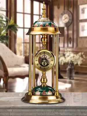 European-style clock American-style table clock Living room large retro desktop decoration table clock Desktop clock creative sitting clock pendulum clock