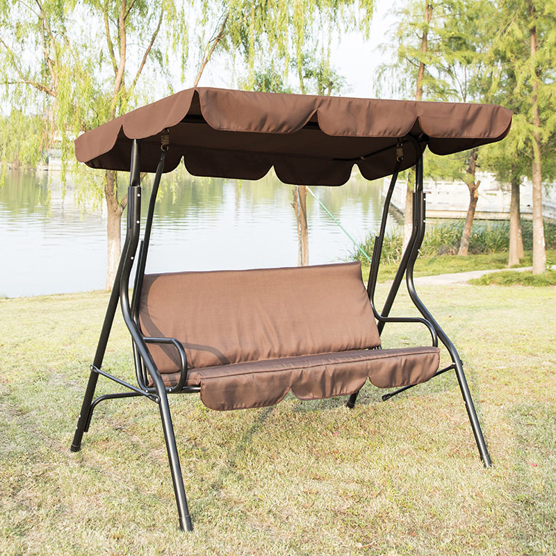 Outdoor Leisure Trio Balcony balcony Balcony Swings in Courtyard Iron Art swing Swing Chair Adult Rocking Chair With Top Sun-Shading swing Chair Rocking Chair