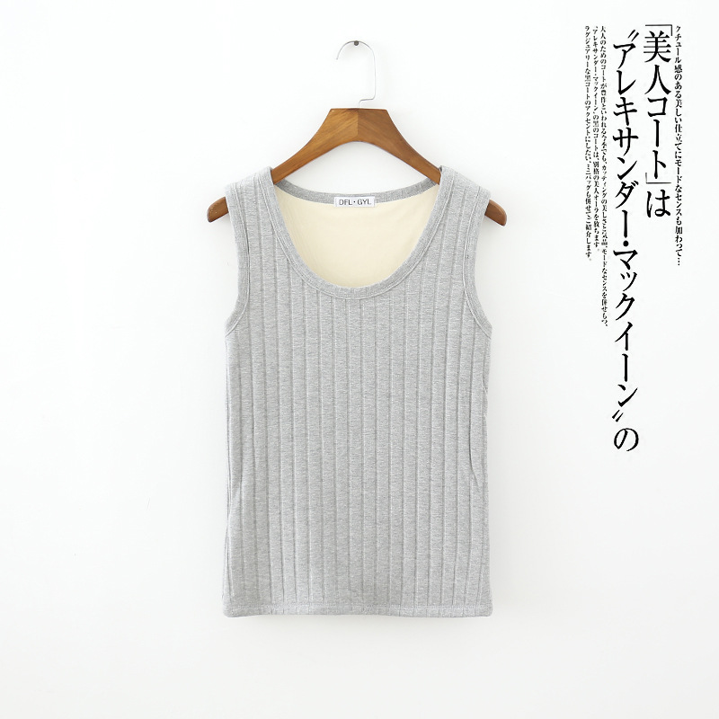 Mùa đông cộng với nhung dày ấm áp vest nữ phiên bản Hàn Quốc của đồ lót thanh niên vest vest dây đeo vai cỡ lớn áo không tay áo kiểu đẹp