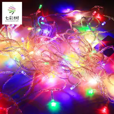 Christmas scene layout 10 meters with tail plug LED lights color lights Christmas tree decoration flashing lights lights Christmas lights