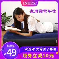 Intex inflatable mattress Household double single thickened lunch break bed Outdoor portable punching air bed air cushion bed
