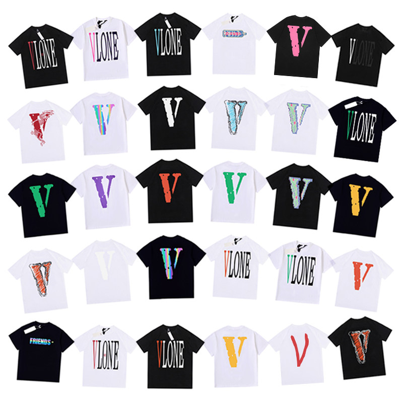 VLONE JERRY FRIENDS, светоотражающая американская футболка с большим V-образным вырезом, мужская модная брендовая пара, свободные женские футболки с короткими рукавами Изображение 1