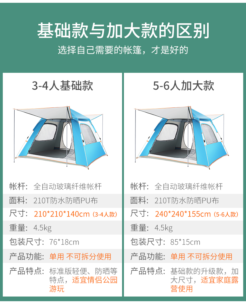 Lều ngoài trời mưa bạo loạn 3-4-6 người cắm trại cắm trại dày nhà 2 đôi tự động mở lều - Lều / mái hiên / phụ kiện lều dây buộc lều
