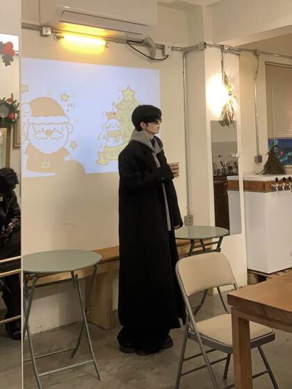 Med老叔 秋冬季垫肩大衣男中长款过膝韩系风衣宽松百搭高级感外套