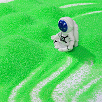 1 pound of green sand decorative scenery colored sand fine sand platform decoration large grain coarse sand experimental colored quartz sand