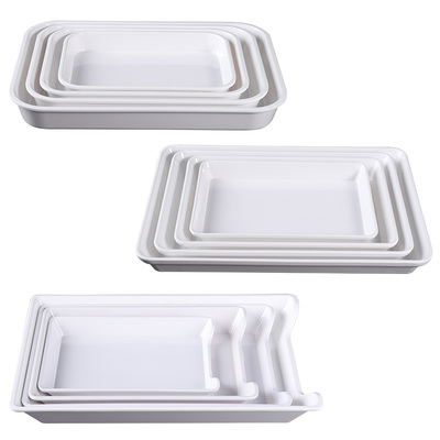 凉菜盘长方形密胺商用卤菜熟食自助快餐展示盘子冷菜蛋糕甜品托盘