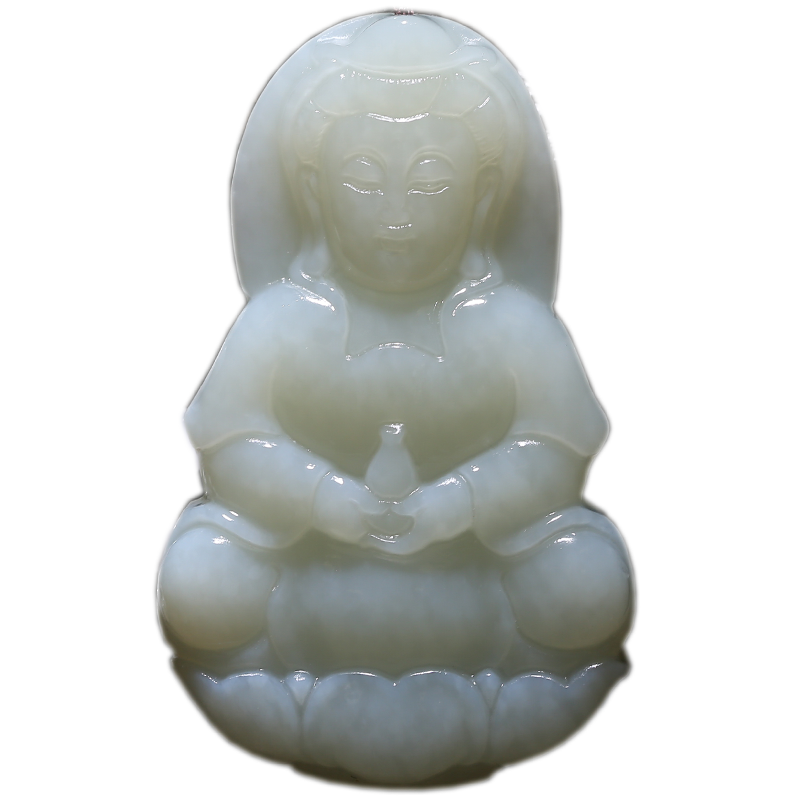 セール Y31)中国和田玉水滴形精彫笑仏弥勒仏像玉牌玉吊墜開運玉器貴重白玉 和田玉青白玉佛公天然玉石吊坠挂件双面雕刻玉佩玉坠玉
