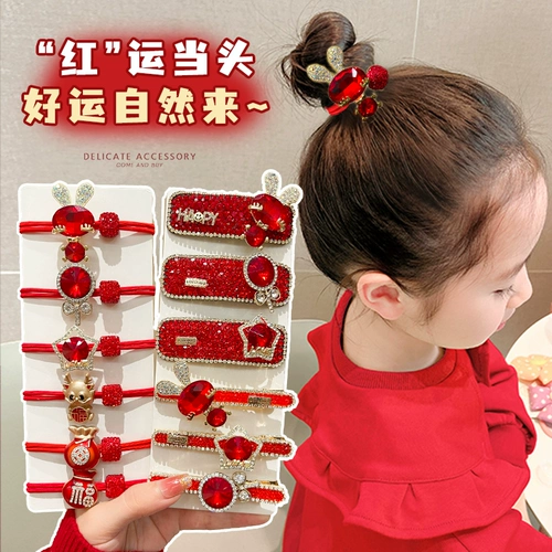 Красный аксессуар для волос, детская резинка для волос, оберег на день рождения, хвостик