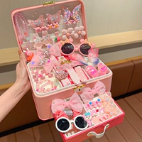 Розовый комплект, подарочная коробка, в цветочек, 44 шт