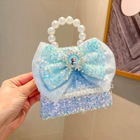 Синяя портативная сумка через плечо с бантиком