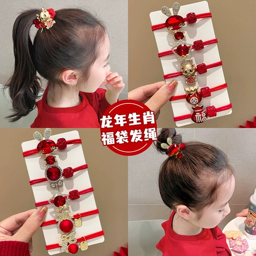 Красный аксессуар для волос, детская резинка для волос, оберег на день рождения, хвостик