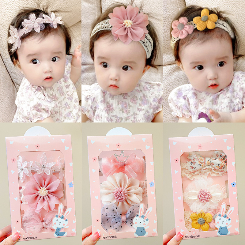 0-1 Year Old Baby Headband, Female Baby Fontanelle Protection Hat, Head Flower Hair Accessory, Newborn Headband, First Birthday Headwear, Bow