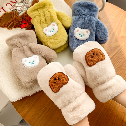 Детские удерживающие тепло утепленные милые перчатки для мальчиков для девочек