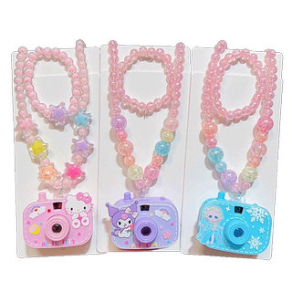 儿童项链投影照相机首饰女童库洛米卡通饰品女孩玩具串珠手链套装