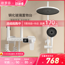 German Eurofen Bathroom White digital display thermostatic bath shower head suit Home full copper shower shower shower shower