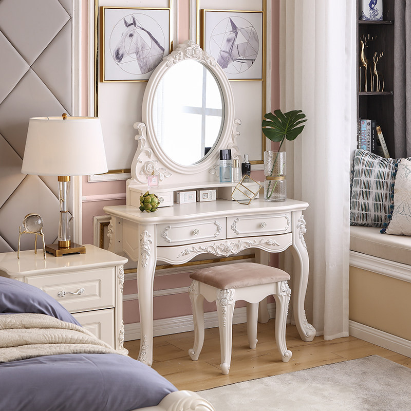 European style makeup hall bedroom modern simple princess makeup hall French small apartment carved luxury Jane European makeup table