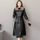 Mùa thu đông 2018 mới Hained leather leather nữ dài phần lông một chiếc áo khoác nữ cộng với áo nhung dày thủy triều