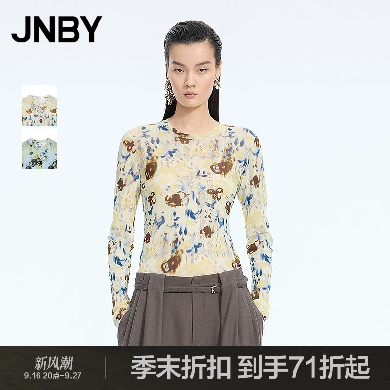 [Same Style as in Shopping Malls] Jnby/Jiangnan Cloth 26 Spring New Product Floral Long Sleeve T-Shirt 5Q1113810