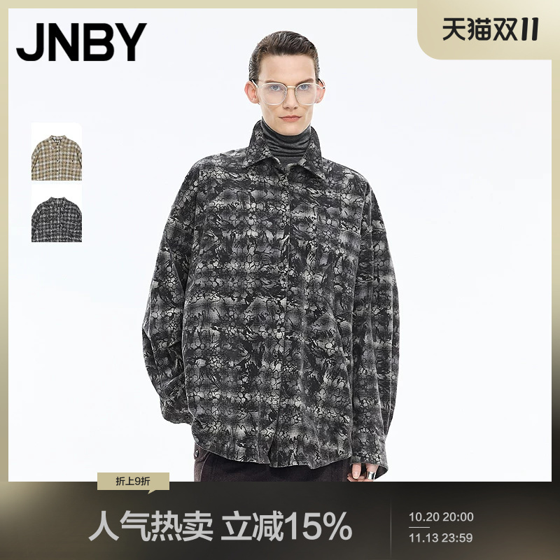 【Embossed Twill】Jnby/Jiangnan Cloth Autumn Jacket Shirt-Style Plaid Lapel Coat 5P9613090