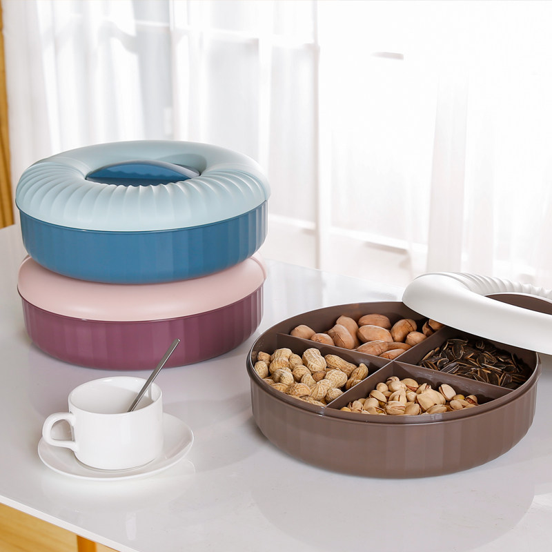 Home Living room Creative Seal Dry fruit tray Compartment with lid containing box Nut Candy Box Stylish Snack Box