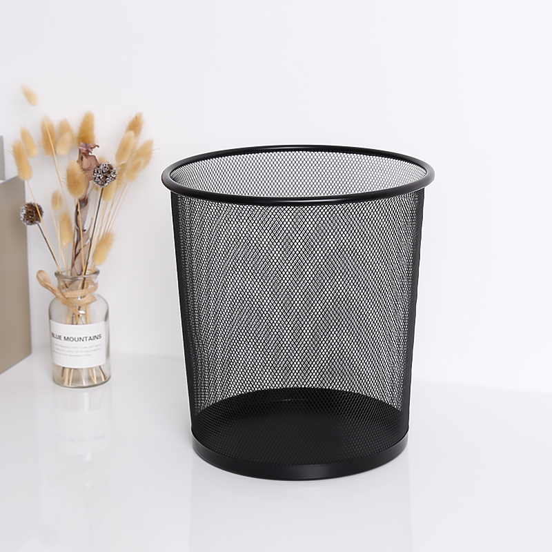 Iron Mesh Trash Cans Home Books Room Metal Sanitary Wastebasket Kitchen without lid Lash silo Makeup Room Living-room Minima