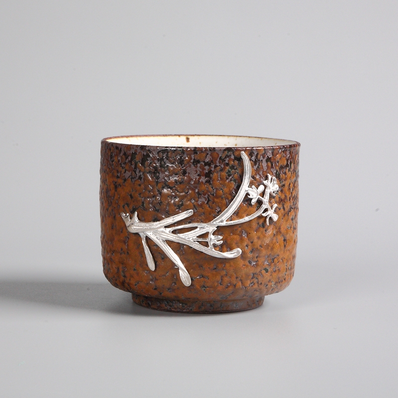 Manual Mosaic silver restoring ancient ways kung fu tea set ceramic cup bowl tea cup whitebait sample tea cup up, master