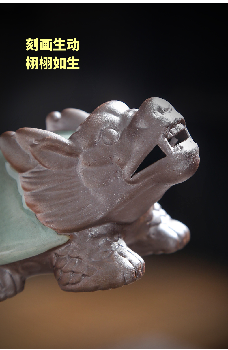 Elder brother up with ceramic turtle office tea pet furnishing articles can raise hand to play kung fu tea tea art of spare parts