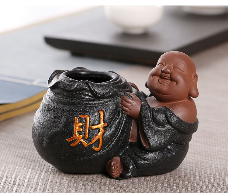 Black pottery violet arenaceous ebony furnishing articles 6 gentleman kung fu tea accessories maitreya tea pet boutique chicken wings wood tea set