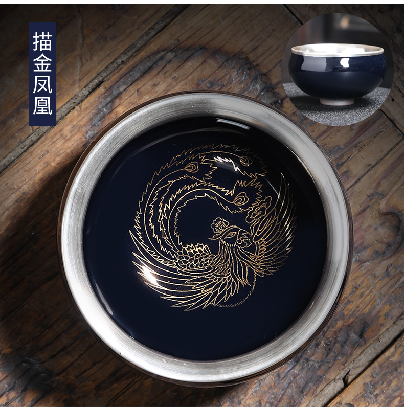Lin Xiaowei tasted silver gilding kung fu tea cup built light ceramic bowl, master sample tea cup cup manually Japanese home