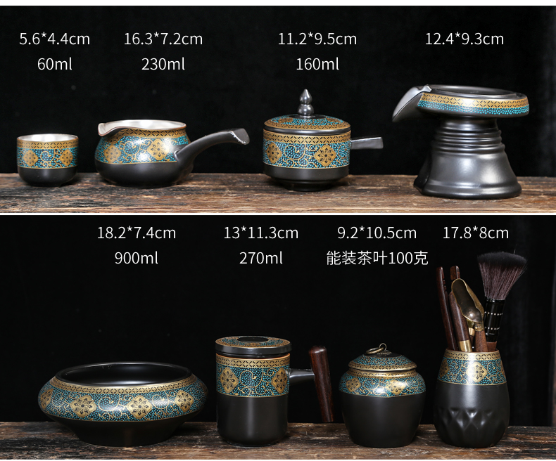 Tasted silver gilding the lazy brother up with tea set kung fu tea set household ceramic purple sand tea cups all semi - automatic tea POTS