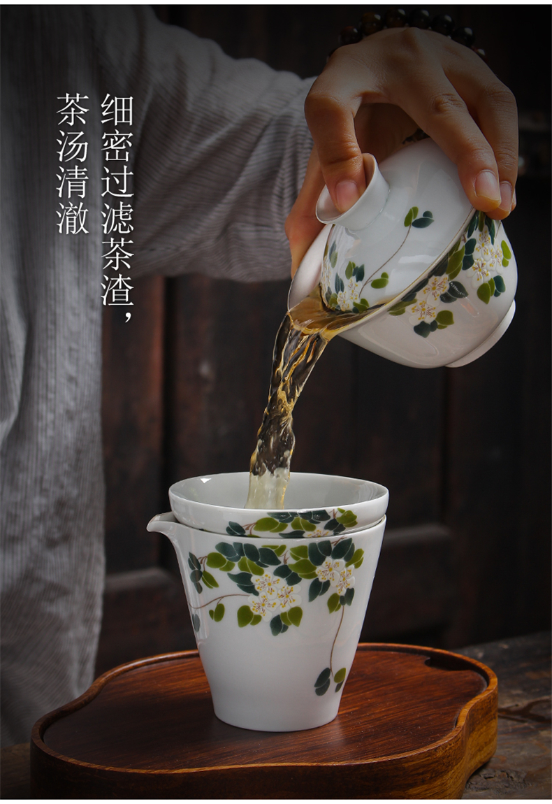 European tasted silver gilding ceramic tea set suit household creative hand - made kung fu silver cup bowl sample tea cup tureen package