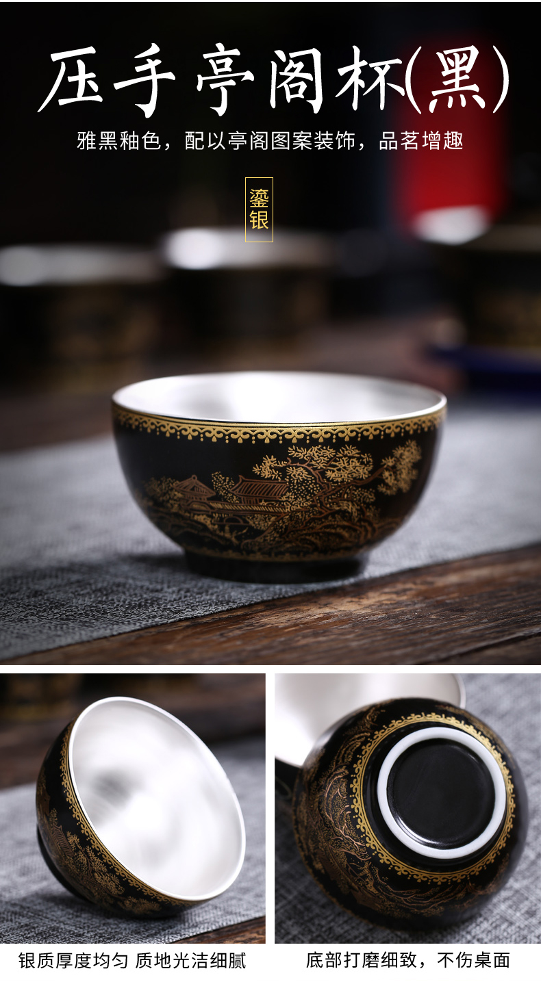 Jingdezhen silver colored enamel coppering. As personal ceramic cups sample tea cup 999 sterling silver cup single cup tea bowl, master