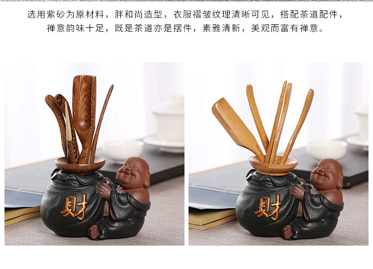 Black pottery violet arenaceous ebony furnishing articles 6 gentleman kung fu tea accessories maitreya tea pet boutique chicken wings wood tea set