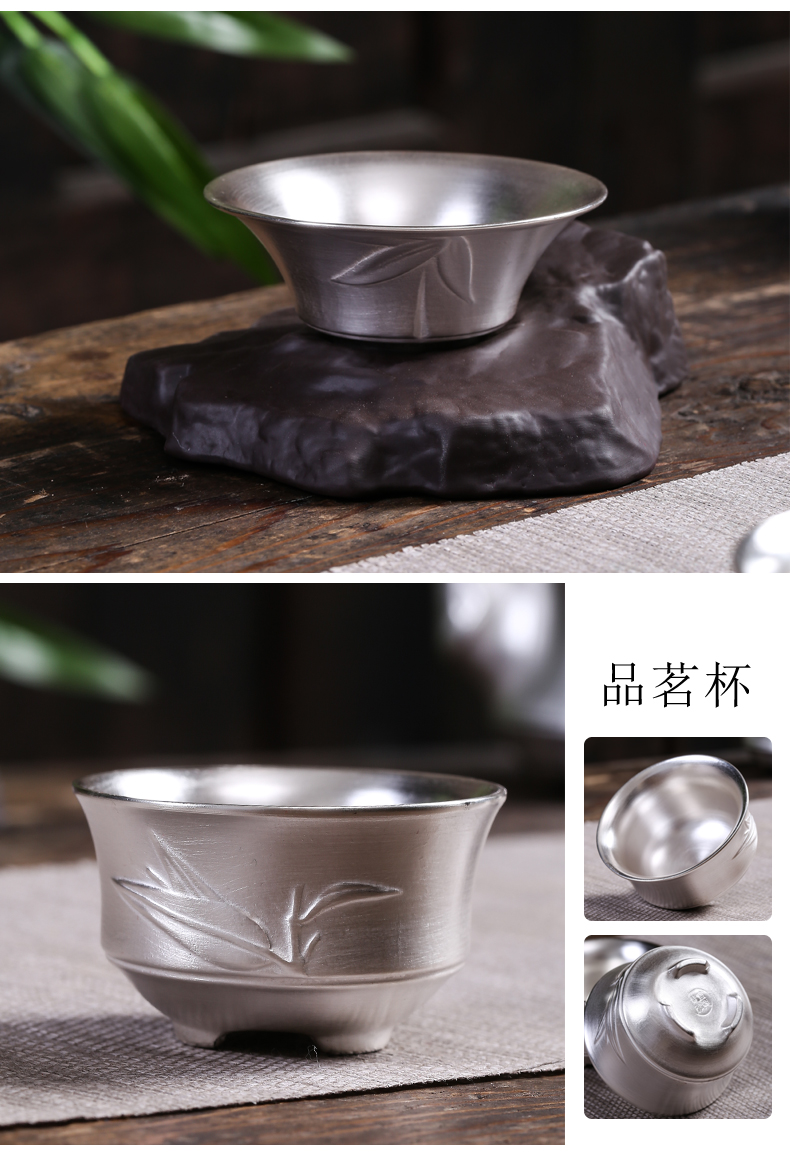 Silver cup 999 sterling Silver, kung fu tea set sample tea cup coppering. As the master CPU ceramics single cup bowl tea light