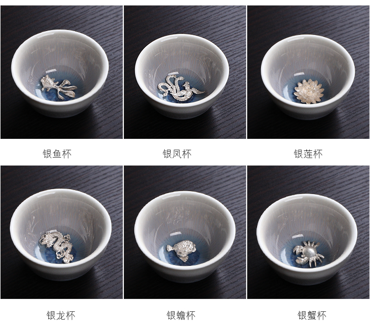 Jingdezhen silver moonlight creative office ceramic up of a complete set of kung fu tea set reasonable teapot teacup suits for