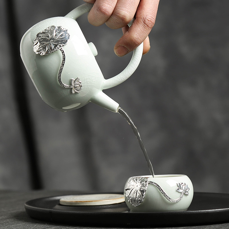 Start your up kung fu master cup silver cup a single small ceramic cup retro time sample tea cup bowl