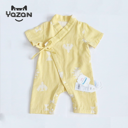 Хлопковый двухэтажный марлевый спальный мешок для новорожденных для младенца, мягкое дышащее летнее детское боди