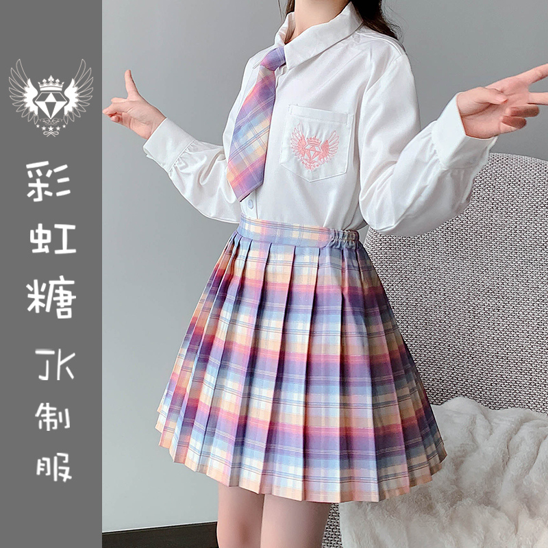 Girls dress autumn dress, foreign school children princess skirt jk uniform full suit College wind Net red middle child tide