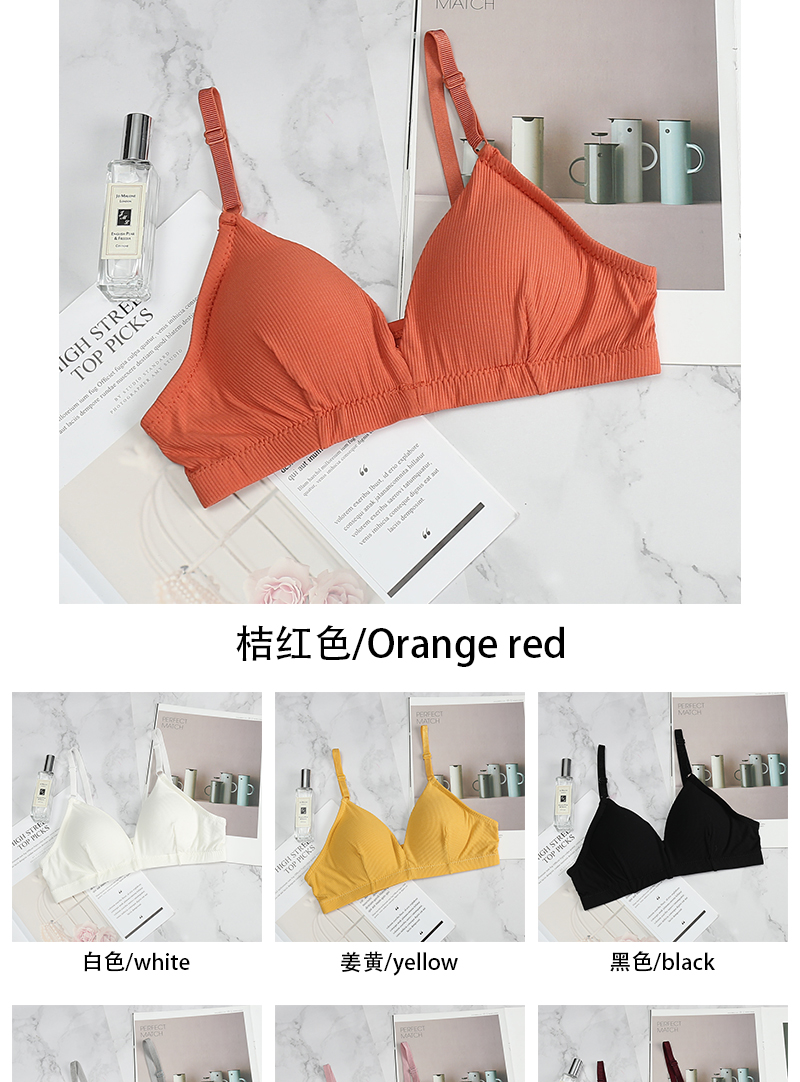 Pháp tam giác ngực phẳng ngực đồ lót nữ không có vòng thép làm đẹp mùa hè trở lại cô gái gợi cảm dây đeo áo ngực mỏng áo ngực nhỏ - Áo ngực không dây đồ lót nữ