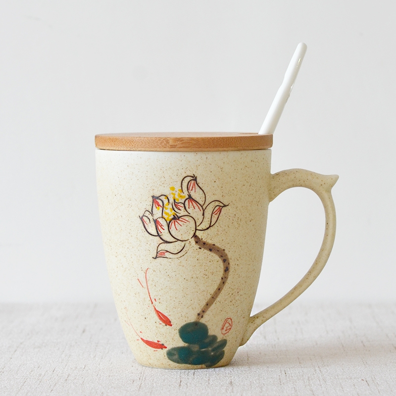 Move cups milk cup ceramic lotus cup getting creative mugs custom spoon coffee cup logo cup with cover