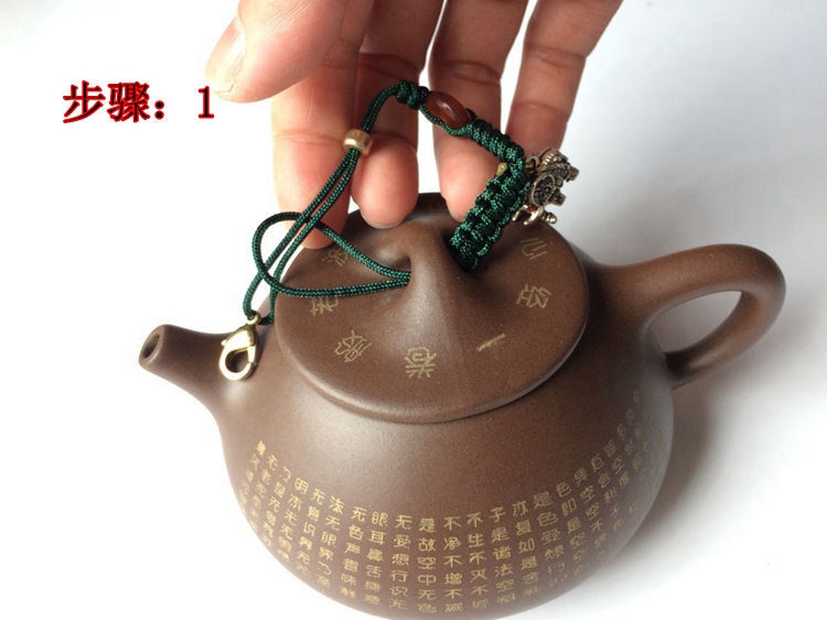 Double gourd ladle lid lashing kung fu tea cup with lid cord rope are it lashing the teapot lid cup