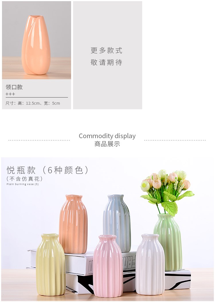 Acrylic plastic imitation ceramic vase hydroponic sitting room resin tray package mail flower arranging plastic vase with water