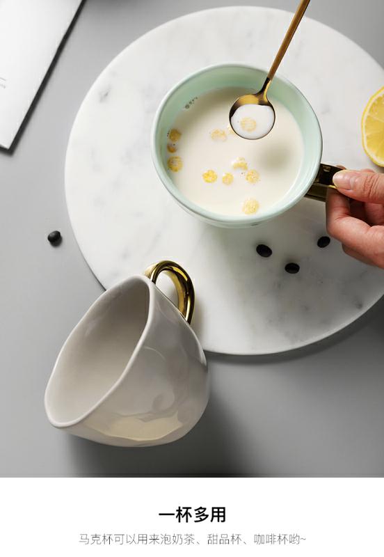 Small European - style key-2 luxury single oatmeal for breakfast coffee ceramic keller cup children lovely Nordic ins wind restoring ancient ways