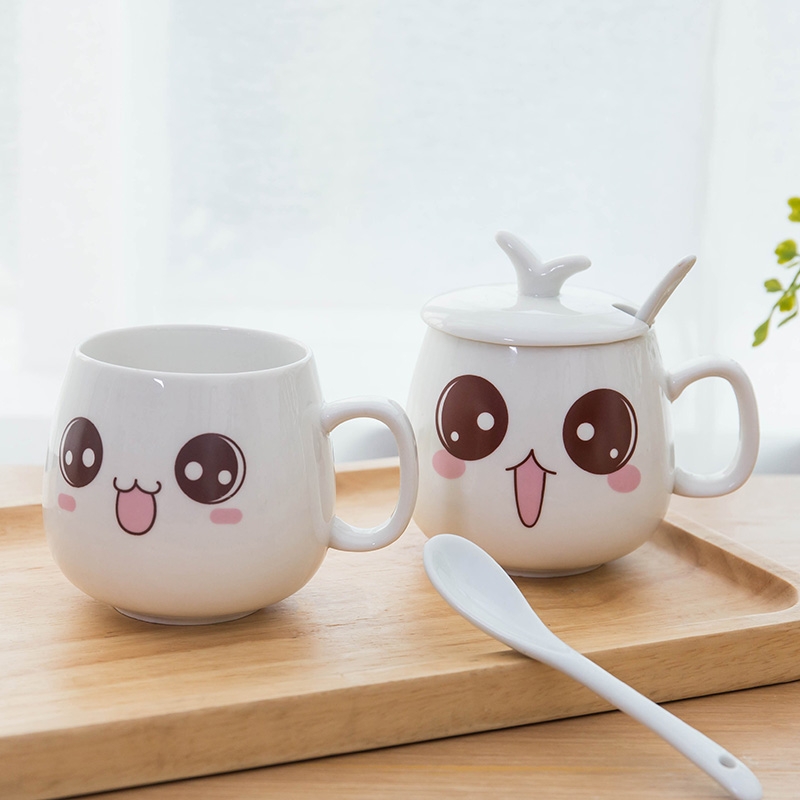 Lovely cup cup couples mark move ceramic coffee cup ceramic cup with cover glass creative expression of CPU