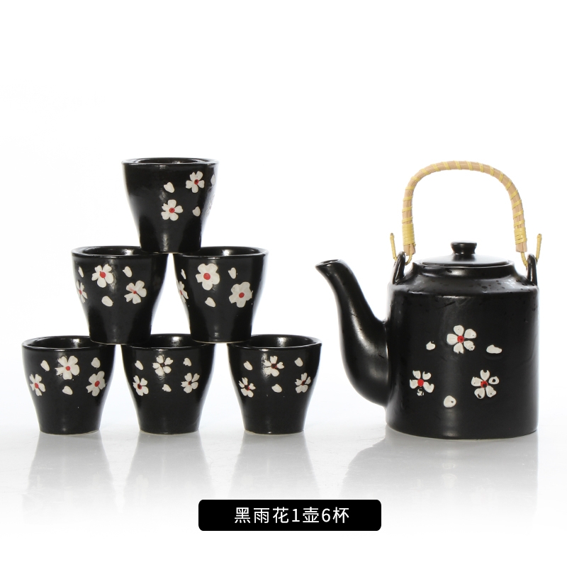 Old girder pot of ceramic teapot retro nostalgia coarse pottery kettle black KaiShuiHu teapot teacup hotel promotions