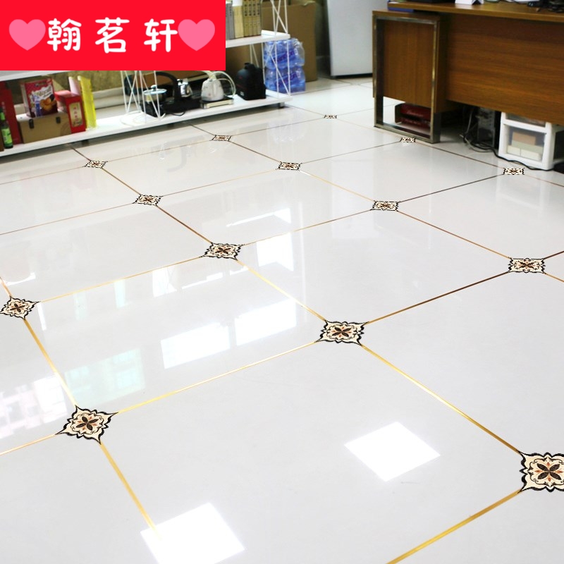 Waterproof diagonal beauty ground ceramic tile seam Angle flower floor tile self - adhesive paper sitting room adornment line wear resistant decals