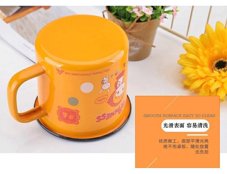 Enamel koubei zakka cartoon coffee cup European Enamel cup children 's baby ChaGangZi thickening in large number