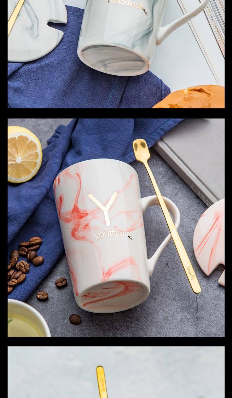 Ladle cover contracted wind fresh mugs with trend. The cup Nordic ceramic office literary restoring ancient ways