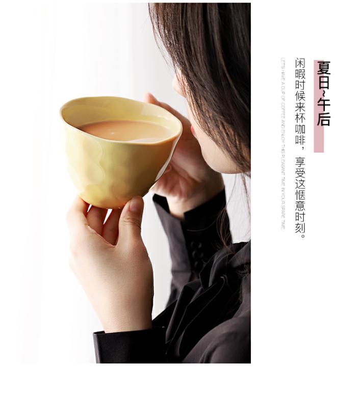 Small European - style key-2 luxury single oatmeal for breakfast coffee ceramic keller cup children lovely Nordic ins wind restoring ancient ways