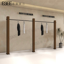 Clothing store display rack wall hanging clothes rail imitation walnut womens clothing store shelves childrens clothing store display shelves customized